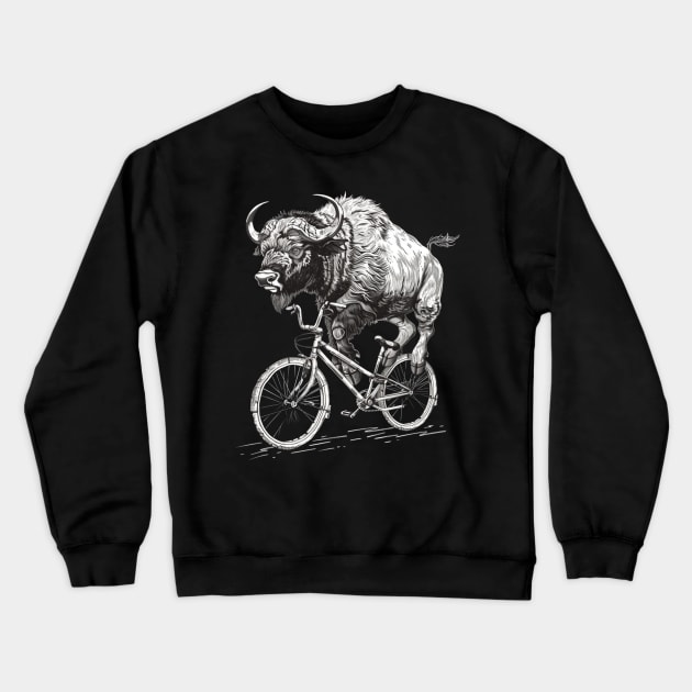 Big Buffalo Herds Crewneck Sweatshirt by Silly Picture